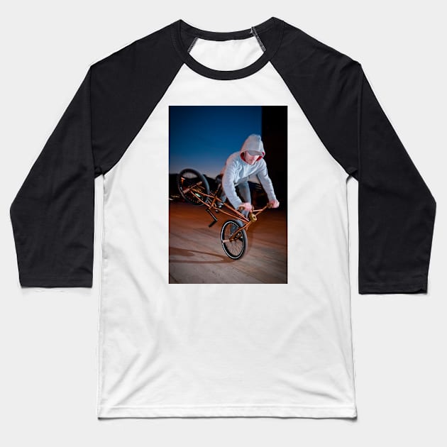 Bmx training at night Baseball T-Shirt by homydesign